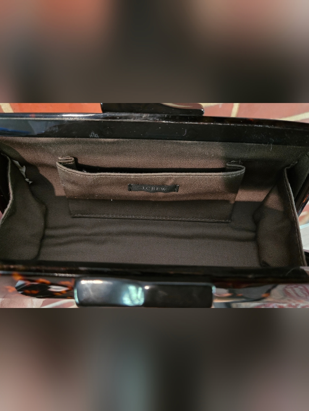 J.Crew Tortoiseshell Acrylic Clutch | Subtle Magnetic Closure | Evening Bag - Picture 10 of 11